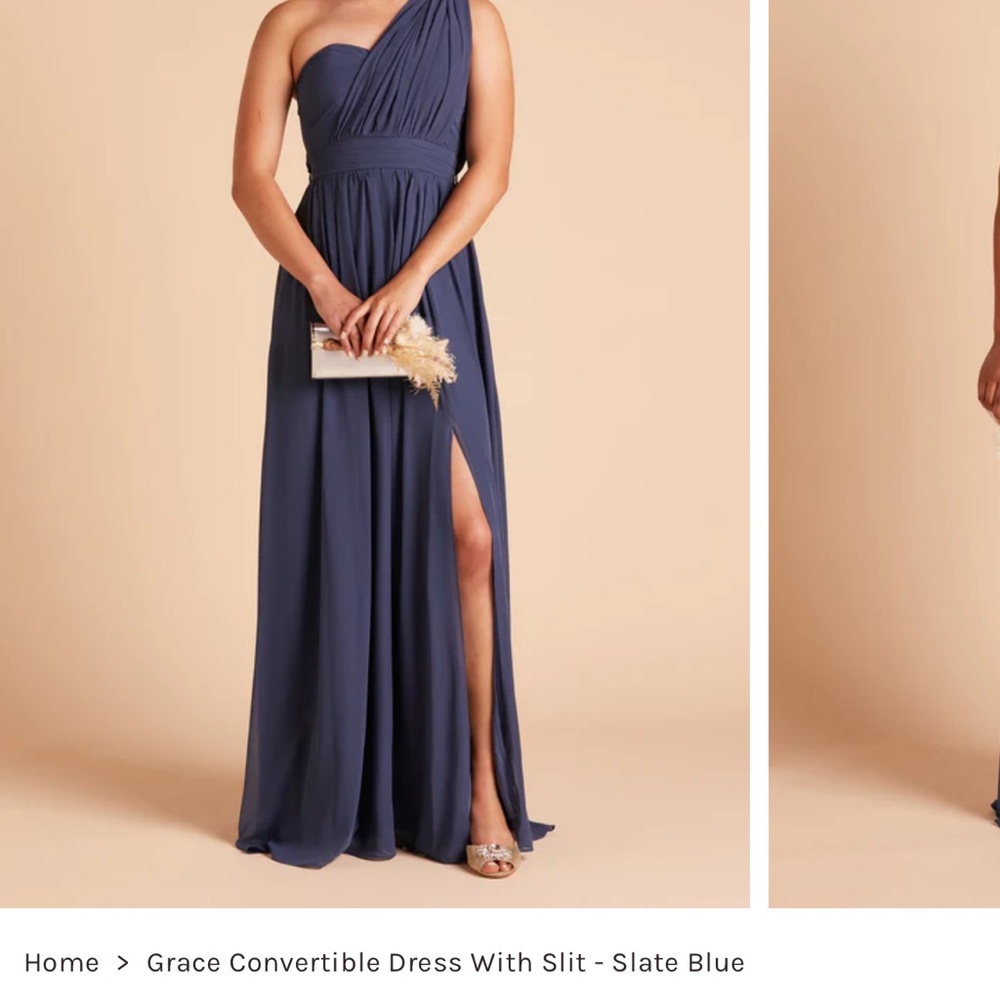 Birdy Grey One Shoulder Dress - Slate Blue